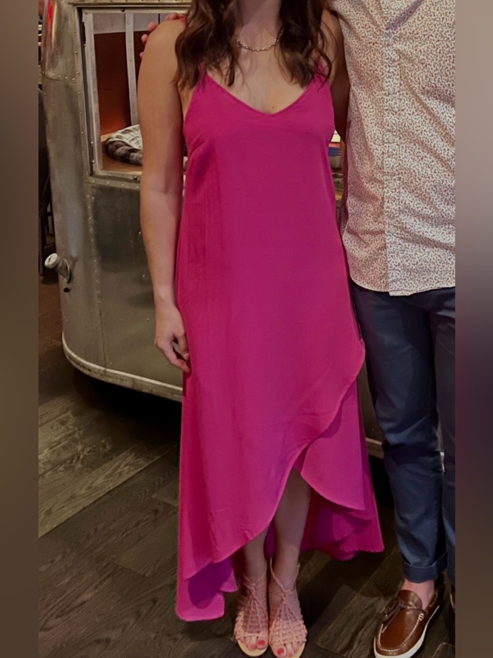 Lulu's Hot Pink Sleeveless V-Neck Cami